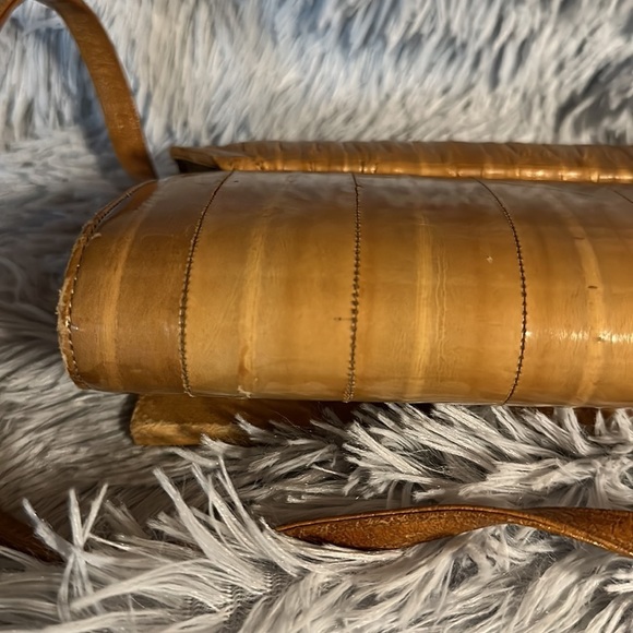 Vintage eel skin clutch with removable strap - Picture 8 of 9